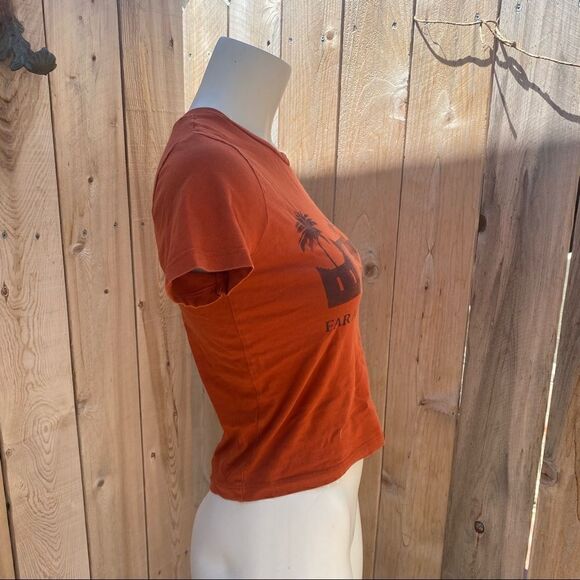 Mango burnt orange organic cotton graphic T-shirt with palm trees size XXS - Picture 5 of 7